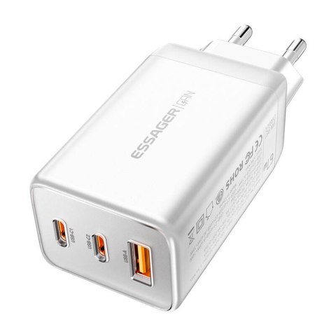 Ładowarka Essager ECTAC-KSB02-Z GaN 67W 2C+A (biały) Ładowarka Essager ECTAC-KSB02-Z GaN 67W 2C+A (biały)
