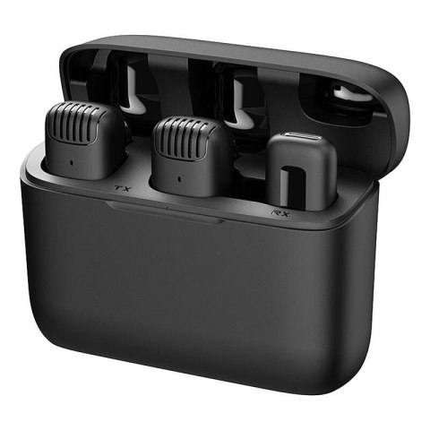 Mikrofon z etui ładującym Apexel APL-MIC008 typ-C, 2 szt Mikrofon z etui ładującym Apexel APL-MIC008 typ-C, 2 szt