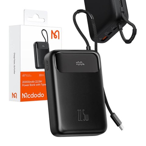 Power bank Mcdodo MC-3720 20000mAh, USB-C, USB-A, kabel USB-C Power bank Mcdodo MC-3720 20000mAh, USB-C, USB-A, kabel USB-C