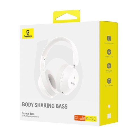 Słuchawki bezprzewodowe Baseus Bass 30 Max (biały)