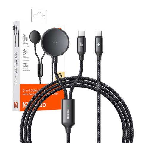 Kabel 2w1 Mcdodo CA-4210 USB-C + ładowarka Samsung Watch, 60W, 1.2m Kabel 2w1 Mcdodo CA-4210 USB-C + ładowarka Samsung Watch, 60W, 1.2m