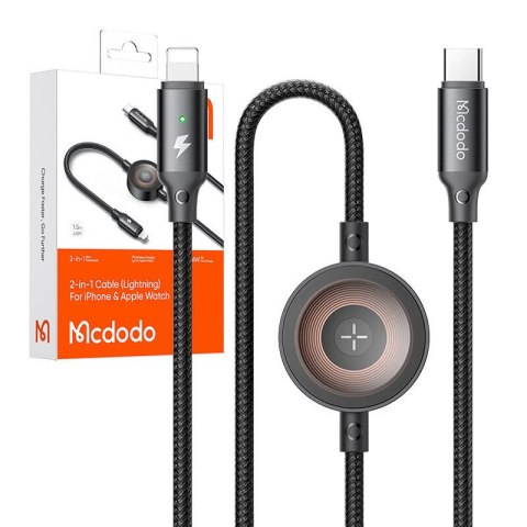 Kabel 2w1 Mcdodo CA-5680 USB-C do Lightning + ładowarka Apple Watch, 36W, 1.5m Kabel 2w1 Mcdodo CA-5680 USB-C do Lightning + ładowarka Apple Watch, 36W, 1.5m
