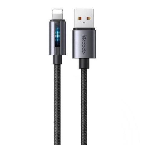 Kabel Mcdodo CA-5660 USB-A do Lightning z pulsującym światłem 1,2m (czarny) Kabel Mcdodo CA-5660 USB-A do Lightning z pulsującym światłem 1,2m (czarny)