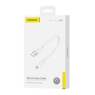 Kabel USB-A - Lightning Foneng X107 3A, 0,25m (biały)