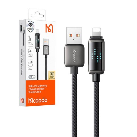 Kabel USB-A do Lightning Mcdodo CA-5250, wyświetlacz LED, 1.2m Kabel USB-A do Lightning Mcdodo CA-5250, wyświetlacz LED, 1.2m