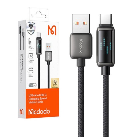Kabel USB-A do USB-C Mcdodo CA-2350, 6A, wyświetlacz LED, 1.2m Kabel USB-A do USB-C Mcdodo CA-2350, 6A, wyświetlacz LED, 1.2m
