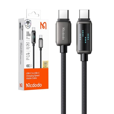 Kabel USB-C do USB-C Mcdodo CA-4250, 100W, wyświetlacz LED, 1.2m Kabel USB-C do USB-C Mcdodo CA-4250, 100W, wyświetlacz LED, 1.2m