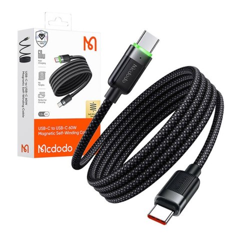 Kabel USB-C do USB-C Mcdodo CCA-2000, 60W, samozwijalny, 1.2m Kabel USB-C do USB-C Mcdodo CCA-2000, 60W, samozwijalny, 1.2m