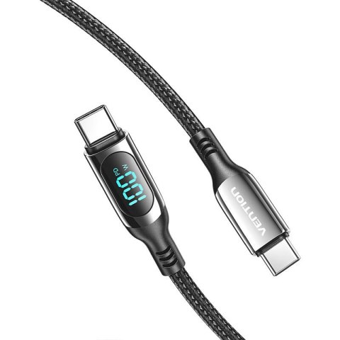 Kabel USB Vention TAYBAV USB 2.0 C-C 100 W 5A 1.2M (czarny) Kabel USB Vention TAYBAV USB 2.0 C-C 100 W 5A 1.2M (czarny)