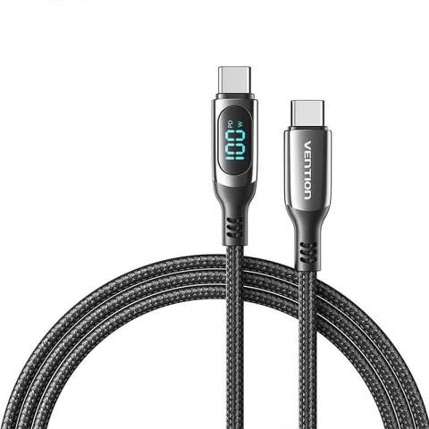 Kabel USB Vention TAYBAV USB 2.0 C-C 100 W 5A 1.2M (czarny) Kabel USB Vention TAYBAV USB 2.0 C-C 100 W 5A 1.2M (czarny)