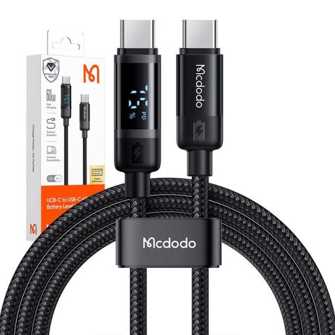Kabel danych Mcdodo CA-5780 USB-C do USB-C 60W 1.2m (czarny) Kabel danych Mcdodo CA-5780 USB-C do USB-C 60W 1.2m (czarny)