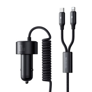 Ładowarka samochodowa Mcdodo CC-0370, USB-C, Lightning, 120W, chowane kable