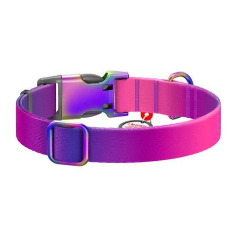 Obroża nylonowa z kodem QR dla psa Waudog gradient, fioletowa , rozmiar L Obroża nylonowa z kodem QR dla psa Waudog gradient, fioletowa , rozmiar L