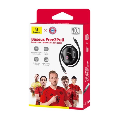 Baseus Kabel Ładowania USB-C do USB-C 100W (czarny) Edycja Bayern Baseus Kabel Ładowania USB-C do USB-C 100W (czarny) Edycja Bayern