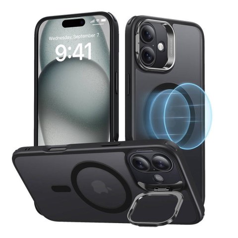 Etui Classic Hybrid (HaloLock) ESR ze stojakiem do iPhone 16 (czarne) Etui Classic Hybrid (HaloLock) ESR ze stojakiem do iPhone 16 (czarne)