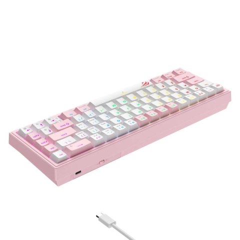Klawiatura mechaniczna gamingowa Havit KB874L RGB (różowo-biała) Klawiatura mechaniczna gamingowa Havit KB874L RGB (różowo-biała)