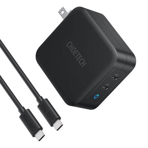Ładowarka sieciowa Choetech PD6008 2xUSB-C PD 100W GaN Ładowarka sieciowa Choetech PD6008 2xUSB-C PD 100W GaN