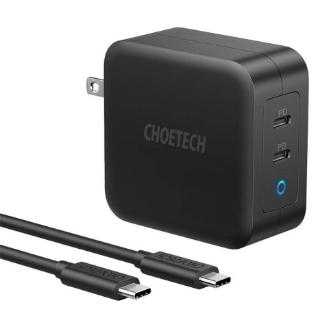 Ładowarka sieciowa Choetech PD6008 2xUSB-C PD 100W GaN Ładowarka sieciowa Choetech PD6008 2xUSB-C PD 100W GaN