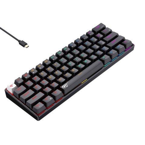 Przewodowa klawiatura mechaniczna / gamingowa RGB Havit KB903L (czarna) Przewodowa klawiatura mechaniczna / gamingowa RGB Havit KB903L (czarna)