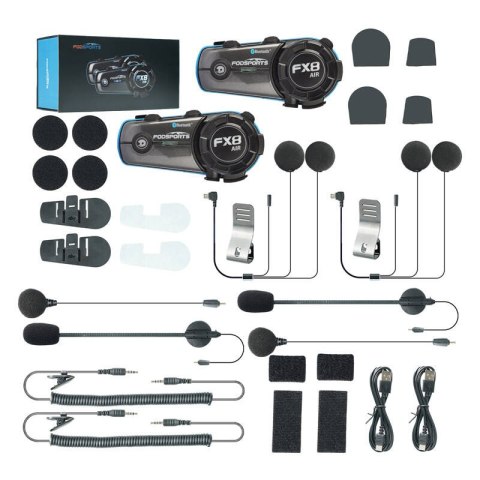 Interkom motocyklowy Fodsports FX8 Air dwupak (czarny) Interkom motocyklowy Fodsports FX8 Air dwupak (czarny)