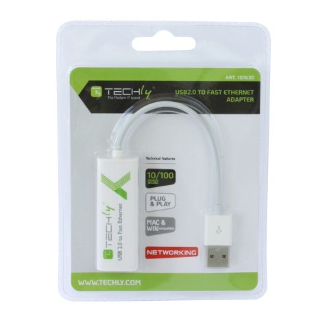 TECHLY KARTA SIECIOWA ADAPTER USB-A 2.0 NA RJ45 10 TECHLY KARTA SIECIOWA ADAPTER USB-A 2.0 NA RJ45 10