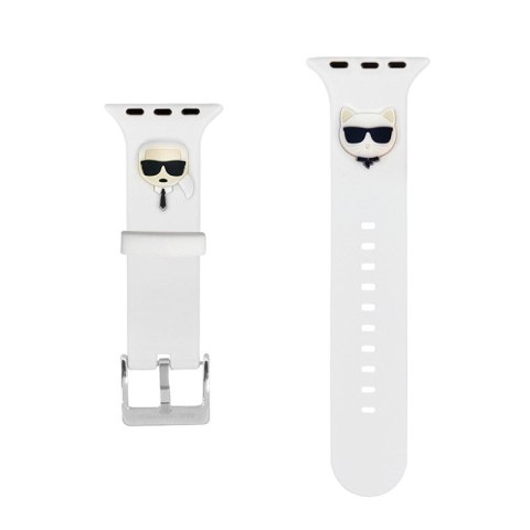 Karl Lagerfeld Silicone Karl & Choupette Heads - Pasek do Apple Watch 42/44/45/49 mm (biały) Karl Lagerfeld Silicone Karl & Choupette Heads - Pasek do Apple Watch 42/44/45/49 mm (biały)