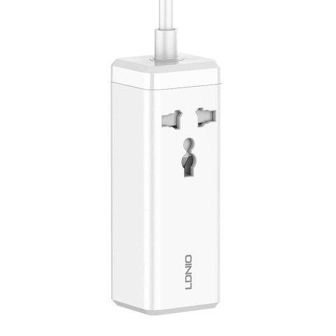 Listwa zasilająca z 1 gniazdem AC, 2x USB, 2x USB-C LDNIO SC1418, EU/US, 2500W (biała) Listwa zasilająca z 1 gniazdem AC, 2x USB, 2x USB-C LDNIO SC1418, EU/US, 2500W (biała)
