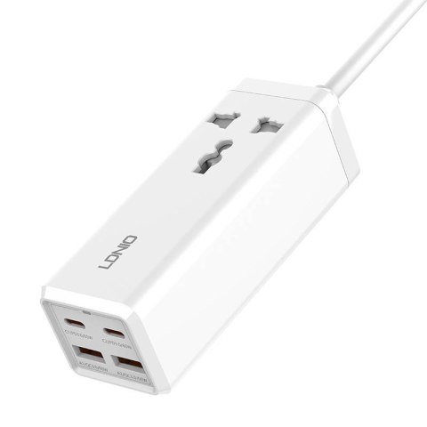 Listwa zasilająca z 1 gniazdem AC, 2x USB, 2x USB-C LDNIO SC1418, EU/US, 2500W (biała) Listwa zasilająca z 1 gniazdem AC, 2x USB, 2x USB-C LDNIO SC1418, EU/US, 2500W (biała)