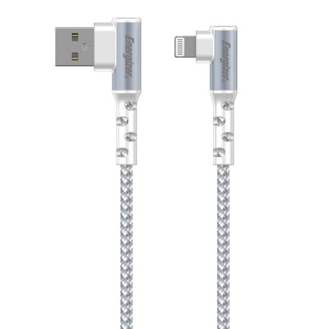 Energizer Ultimate - Kabel gamingowy USB-A do Lightning 90° certyfikat MFi 2m (Biały) Energizer Ultimate - Kabel gamingowy USB-A do Lightning 90° certyfikat MFi 2m (Biały)