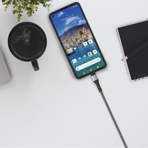 Energizer Ultimate - Kabel połączeniowy USB-A do USB-C 2m (Srebrny) Energizer Ultimate - Kabel połączeniowy USB-A do USB-C 2m (Srebrny)