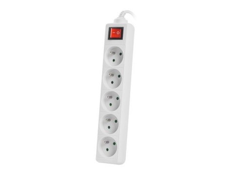 Listwa zasilająca 1.5m, biała, 5 gniazd, z wyłącznikiem, kabel wykonany z pełnej miedzi Listwa zasilająca 1.5m, biała, 5 gniazd, z wyłącznikiem, kabel wykonany z pełnej miedzi