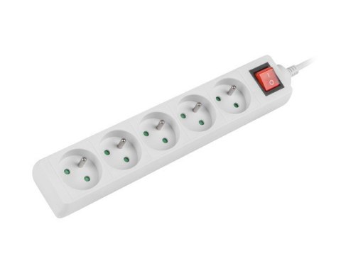 Listwa zasilająca 1.5m, biała, 5 gniazd, z wyłącznikiem, kabel wykonany z pełnej miedzi Listwa zasilająca 1.5m, biała, 5 gniazd, z wyłącznikiem, kabel wykonany z pełnej miedzi