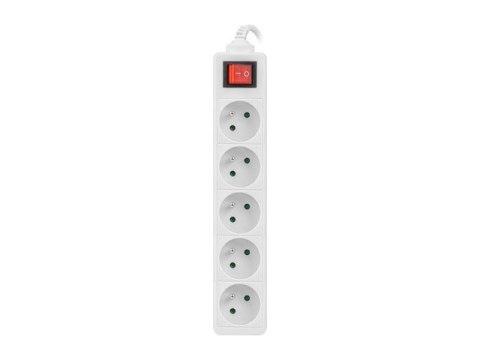 Listwa zasilająca 1.5m, biała, 5 gniazd, z wyłącznikiem, kabel wykonany z pełnej miedzi Listwa zasilająca 1.5m, biała, 5 gniazd, z wyłącznikiem, kabel wykonany z pełnej miedzi