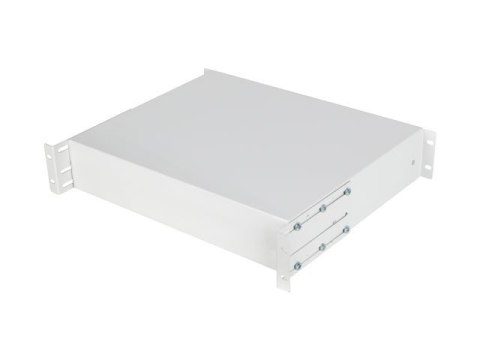 Szuflada do szaf 19 cali 2U 360mm szara 2U/483x360mm udźwig do 90kg montaż 4 punktowy