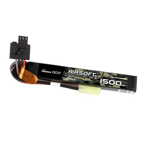 Akumulator Gens ace G-Tech 25C 1500mAh 2S1P 7.4V Airsoft Gun z konektorem mini Tamiya Plug Akumulator Gens ace G-Tech 25C 1500mAh 2S1P 7.4V Airsoft Gun z konektorem mini Tamiya Plug
