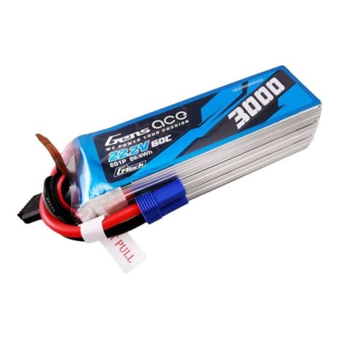 Akumulator Gens ace G-Tech 3000mAh 22.2V 60C 6S1P Lipo z konektorem EC5 plug Akumulator Gens ace G-Tech 3000mAh 22.2V 60C 6S1P Lipo z konektorem EC5 plug