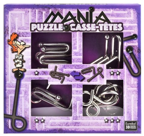 Łamigłówki metalowe 4 szt Puzzle mania fiolet G3 Łamigłówki metalowe 4 szt Puzzle mania fiolet G3