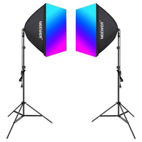 Zestaw studyjny Neewer NK800 dwa softboxy + żarówki RGB 24W 2700-6500K + statywy + wrota Zestaw studyjny Neewer NK800 dwa softboxy + żarówki RGB 24W 2700-6500K + statywy + wrota