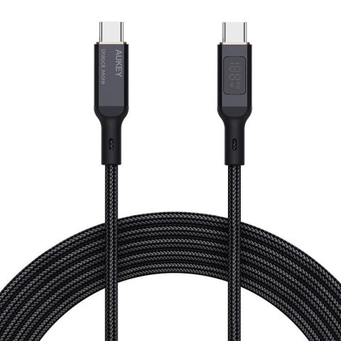 Kabel USB-C do USB-C Aukey CB-MCC102, 100W, 1.8m (czarny) Kabel USB-C do USB-C Aukey CB-MCC102, 100W, 1.8m (czarny)
