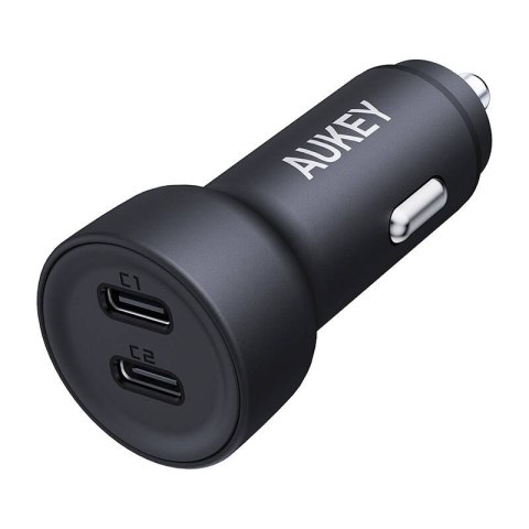 Ładowarka samochodowa Aukey CC-Y23, 2xUSB-C, 65W (czarna) Ładowarka samochodowa Aukey CC-Y23, 2xUSB-C, 65W (czarna)