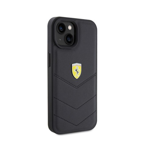 Ferrari Quilted Metal Logo - Etui iPhone 15 (czarny)