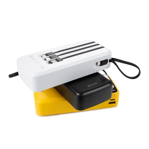 WEKOME WP-10 Pop Digital Series - Power bank 20000 mAh z wbudowanym kablem USB-C / Lightning / Micro USB / USB-A (Żółty)