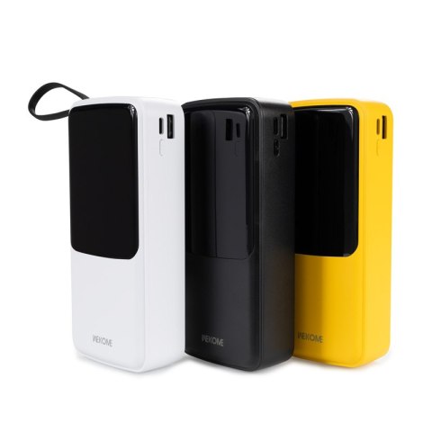 WEKOME WP-10 Pop Digital Series - Power bank 20000 mAh z wbudowanym kablem USB-C / Lightning / Micro USB / USB-A (Żółty)
