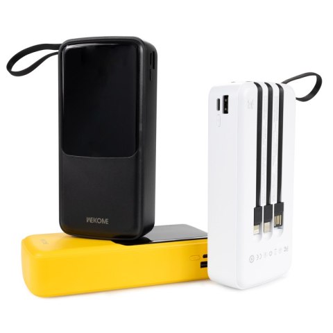 WEKOME WP-10 Pop Digital Series - Power bank 20000 mAh z wbudowanym kablem USB-C / Lightning / Micro USB / USB-A (Żółty)