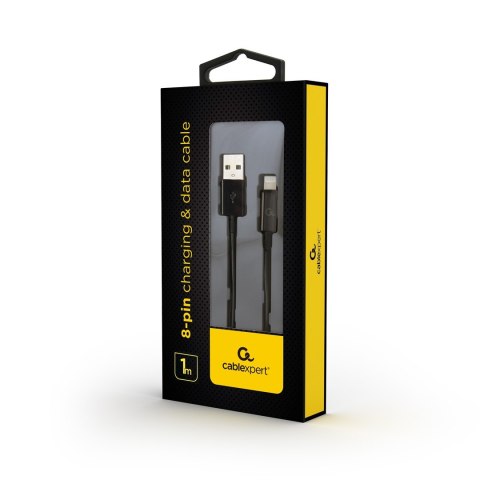 Kabel GEMBIRD CC-USB2-AMLM-1M (USB 2.0 M - Lightning M; 1m; kolor czarny) Kabel GEMBIRD CC-USB2-AMLM-1M (USB 2.0 M - Lightning M; 1m; kolor czarny)