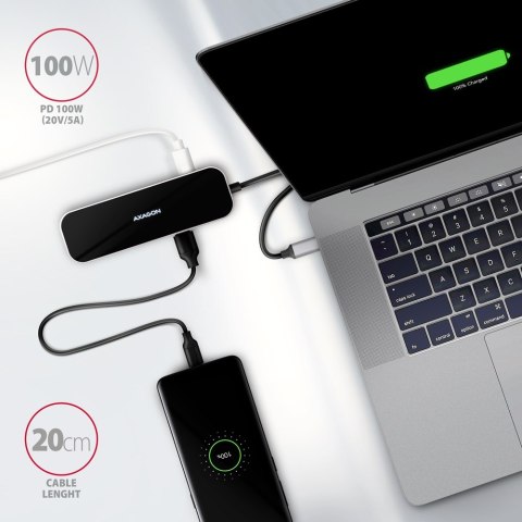 Axagon HMC-6GL stacja dokująca USB 3.2 Gen 1 (3.1 Gen 1) Type-C Czarny, Szary