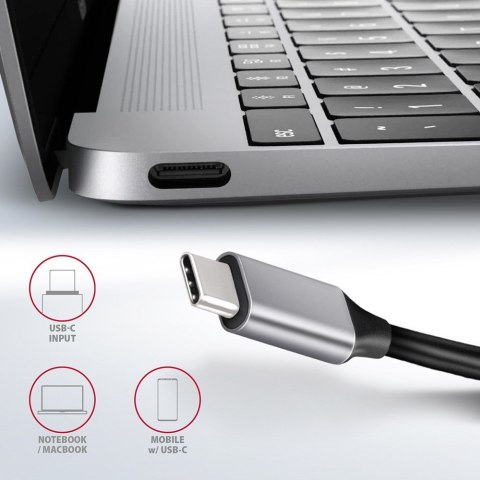 Axagon HMC-6GL stacja dokująca USB 3.2 Gen 1 (3.1 Gen 1) Type-C Czarny, Szary