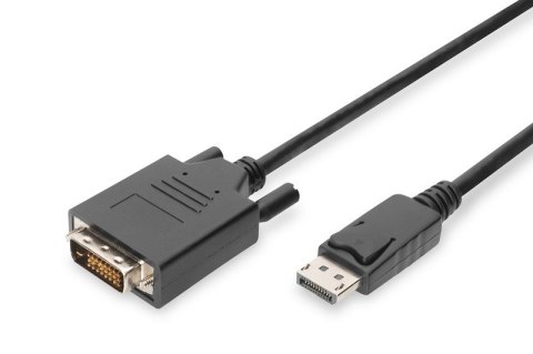 Kabel adapter Displayport z zatrzaskiem 1080p 60Hz FHD Typ DP/DVI-D (24+1) M/M czarny 2m Kabel adapter Displayport z zatrzaskiem 1080p 60Hz FHD Typ DP/DVI-D (24+1) M/M czarny 2m