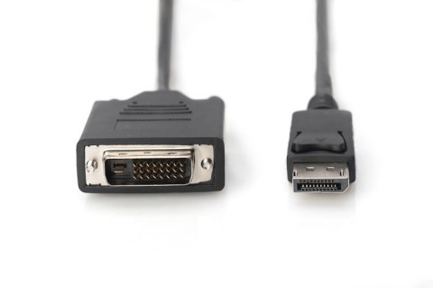 Kabel adapter Displayport z zatrzaskiem 1080p 60Hz FHD Typ DP/DVI-D (24+1) M/M czarny 2m Kabel adapter Displayport z zatrzaskiem 1080p 60Hz FHD Typ DP/DVI-D (24+1) M/M czarny 2m