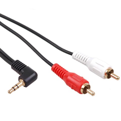 Przewód mini jack 3,5mm kątowy 2RCA 3m MCTV-825 Czarny Przewód mini jack 3,5mm kątowy 2RCA 3m MCTV-825 Czarny